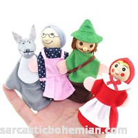 Catnew Little Kids Play Toys Red Riding Hood and Wolf Fairy Story Play Game Finger Puppets Toys Set B0788PCYTX